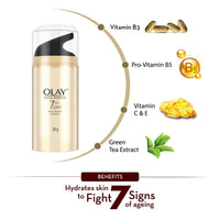 Olay Total Effects Day Cream | Fights 7 Signs of Ageing | With Niacinamide and Green Tea Extracts | Normal, Oily, Dry, Combination Skin | 20g