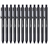 Basics Retractable Ballpoint Pen - Black, 1.2mm, 12-Pack