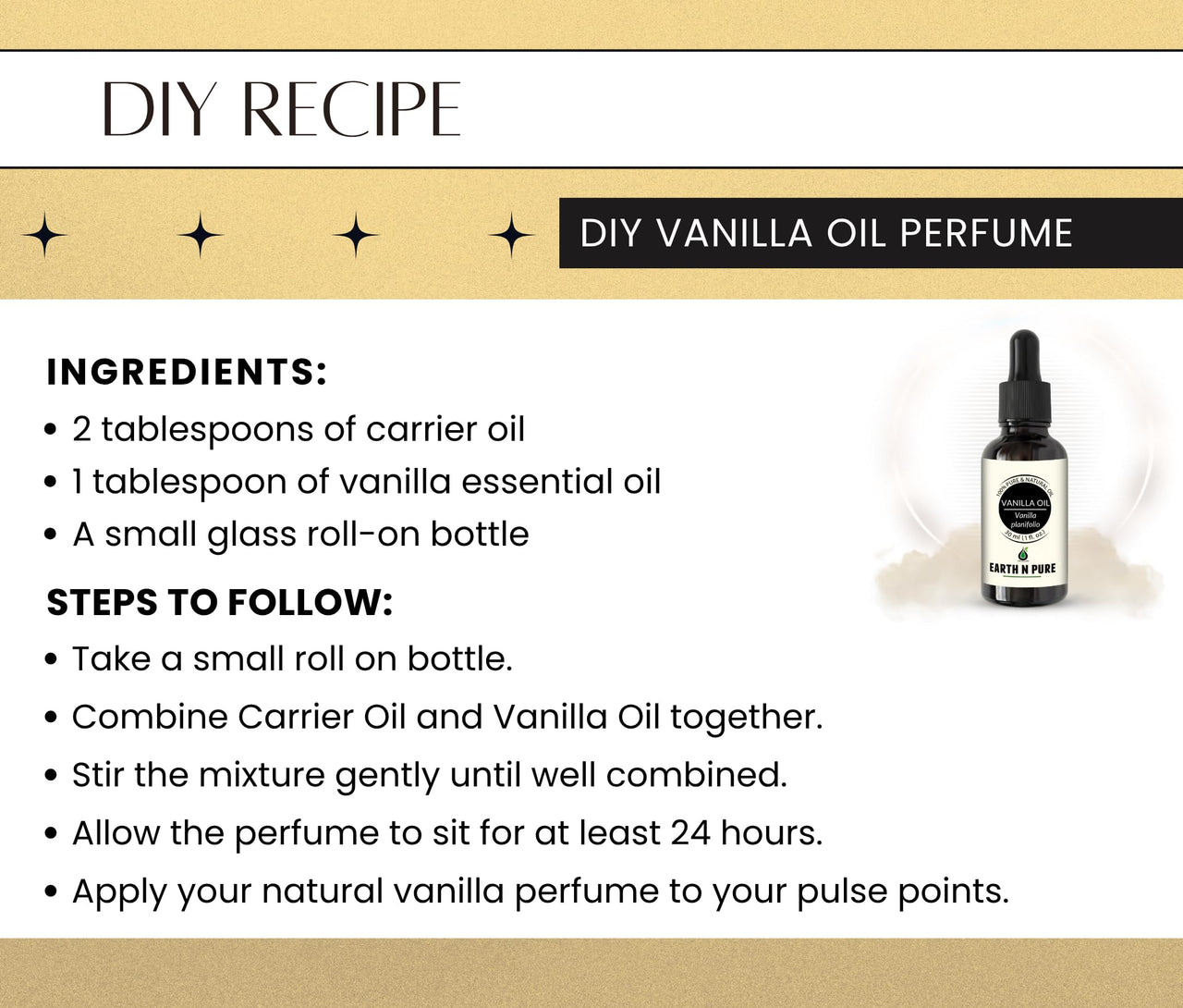 Earth N Pure Vanilla Essential Oil Natural & Therapeutic Grade 15 ML