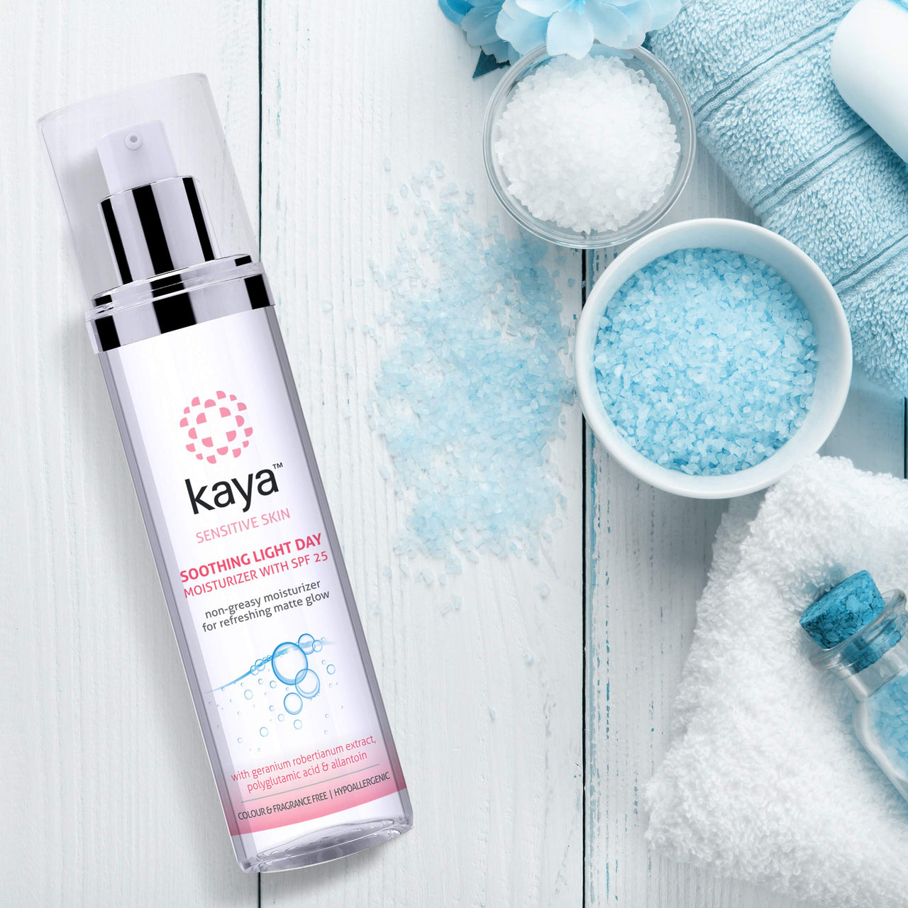 Kaya Clinic Soothing Light Day Moisturizer With SPF25, Non-Greasy Daily Cream, Color, Sulfate, & Fragrance Free, Hypoallergenic for Sensitive Skin, 50ml