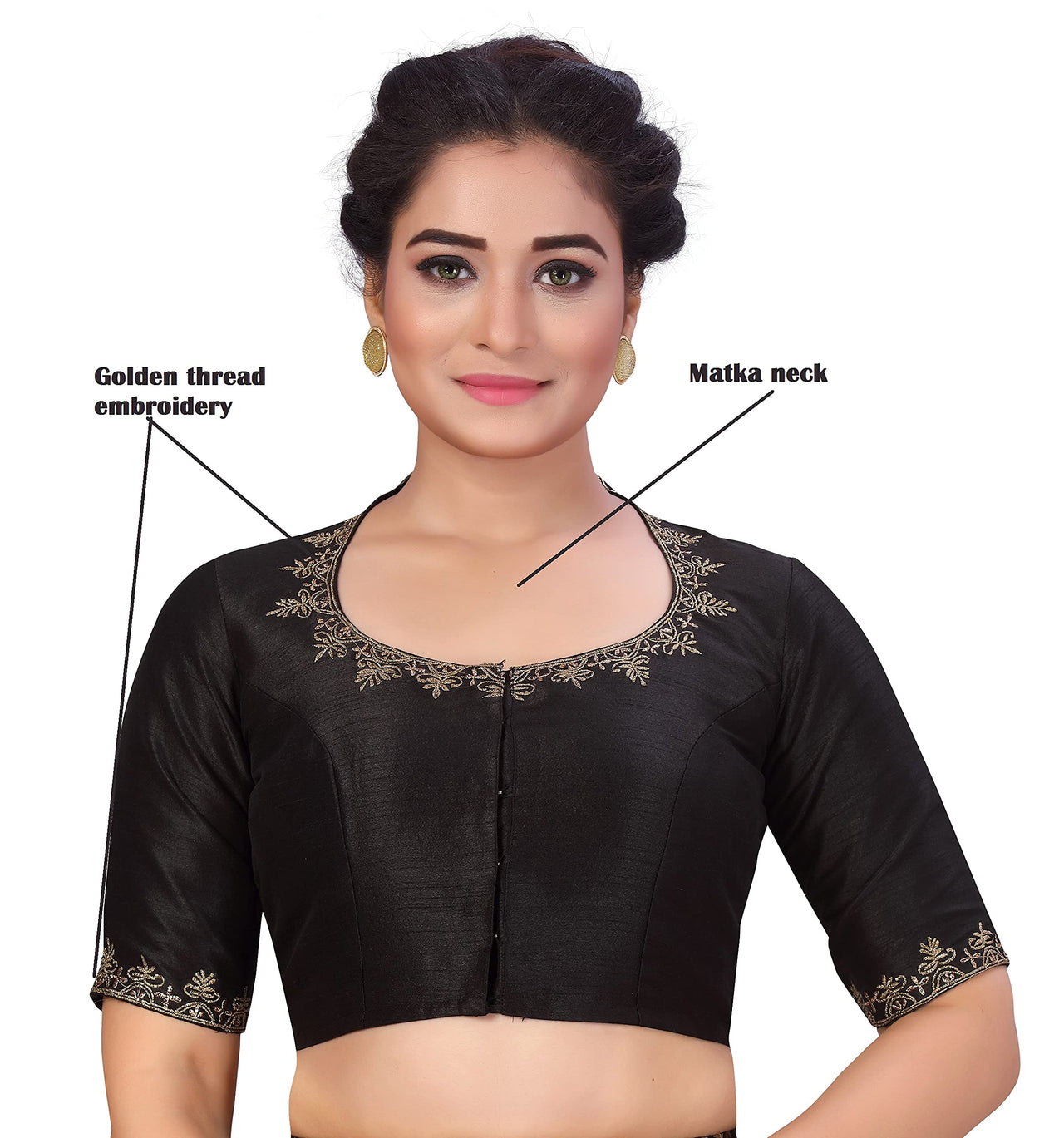 X3 Women's  Polyester Sleeve Readymade Saree Blouse