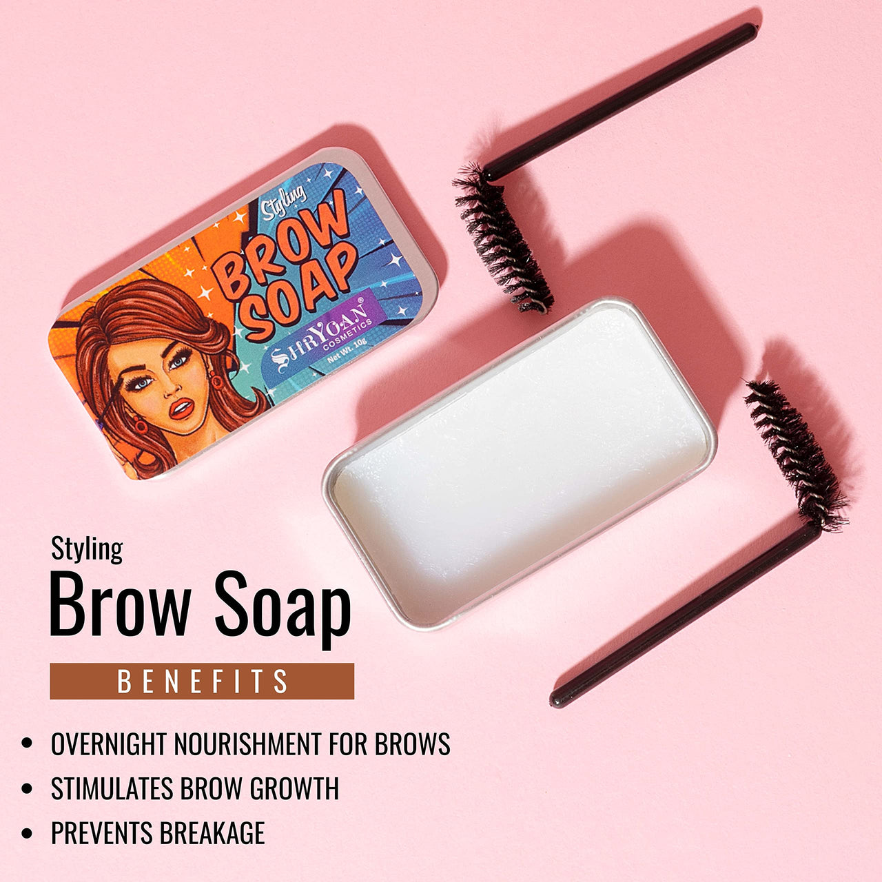 Shryoan Styling Eyebrow Soap Kit, Brow Styling Soap, Long Lasting Waterproof Smudge Proof Eyebrow Styling Pomade for Natural Brows Pack of 1 (10 gm)