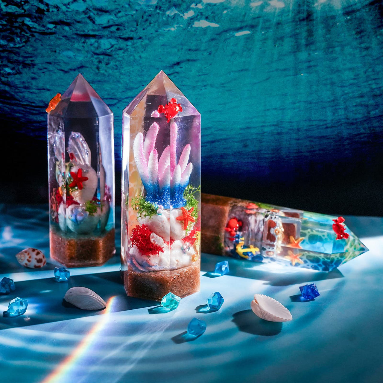 LET's RESIN Crystal Tower Resin Molds, Large Crystal Point Silicone Molds for Resin, 3 Different Sizes Epoxy Resin Molds for DIY Resin Flowers Crystals, Faux Quartz Healing Crystal, Home Decors