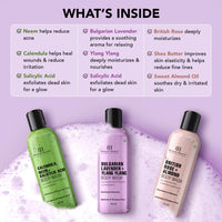 Botanic Hearth Body Wash Set of 3 – British Rose, Neem & Lavender | Hydrating & Purifying Shower Gel | Deep Cleansing, Refreshing & Nourishing | For All Skin Types | 118ml Each