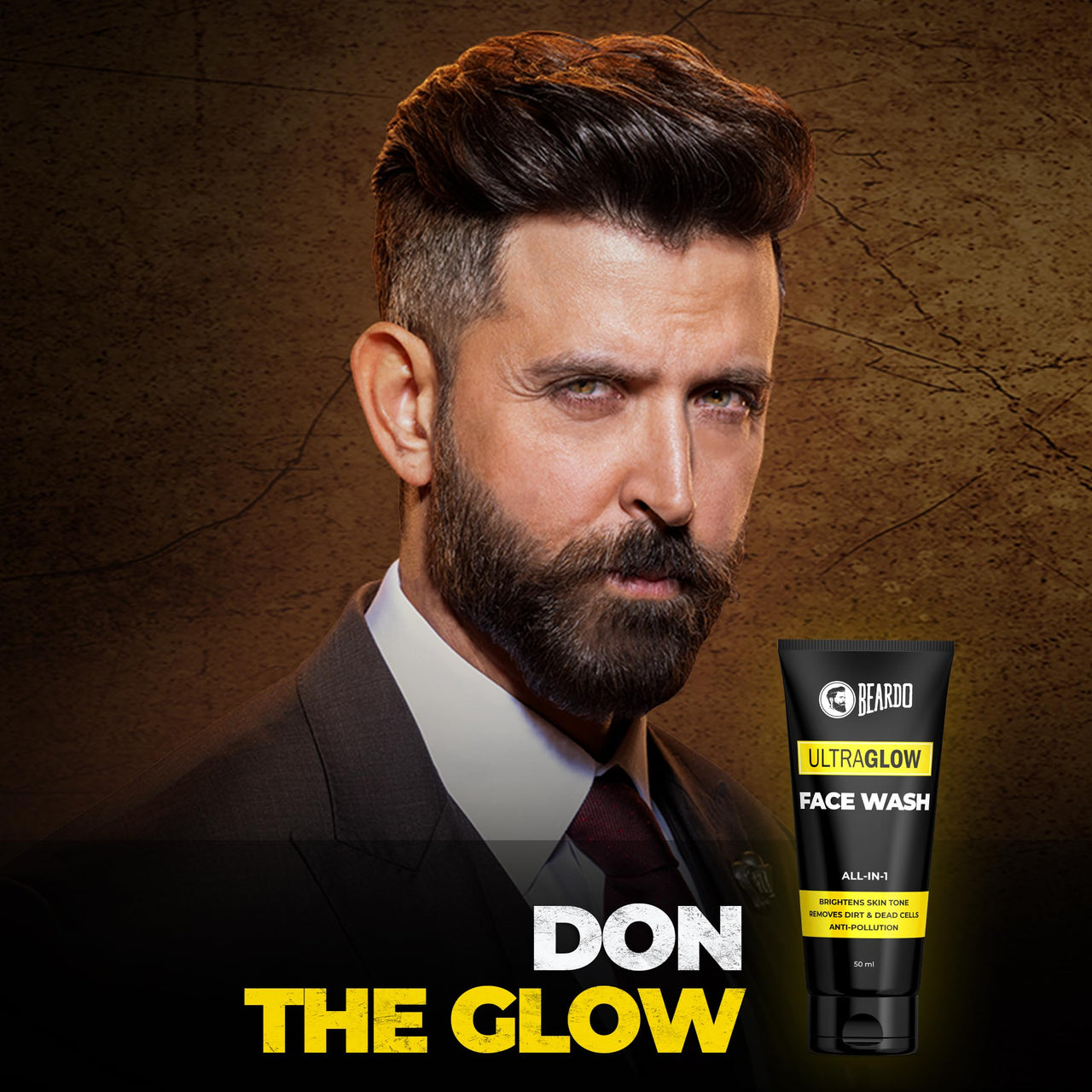 Beardo Ultraglow Facewash (50ml) & Face Cream (60gm) Facewash that Enhances & Balances Skin Tone Aloe Vera, Vitamin E | Set of 2