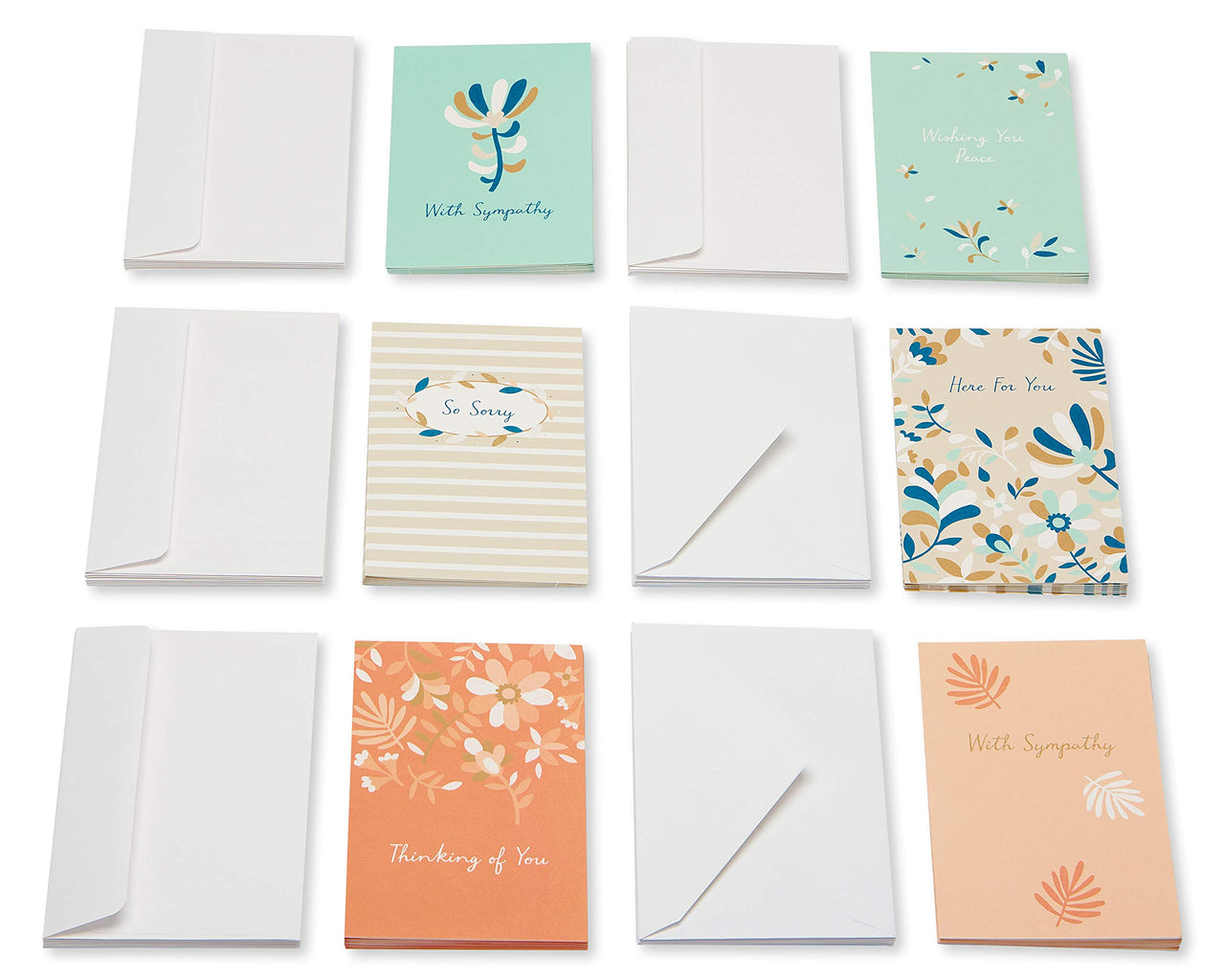 American Greetings Sympathy Cards Assortment, 6 Nature-Inspired Designs (48-Count)