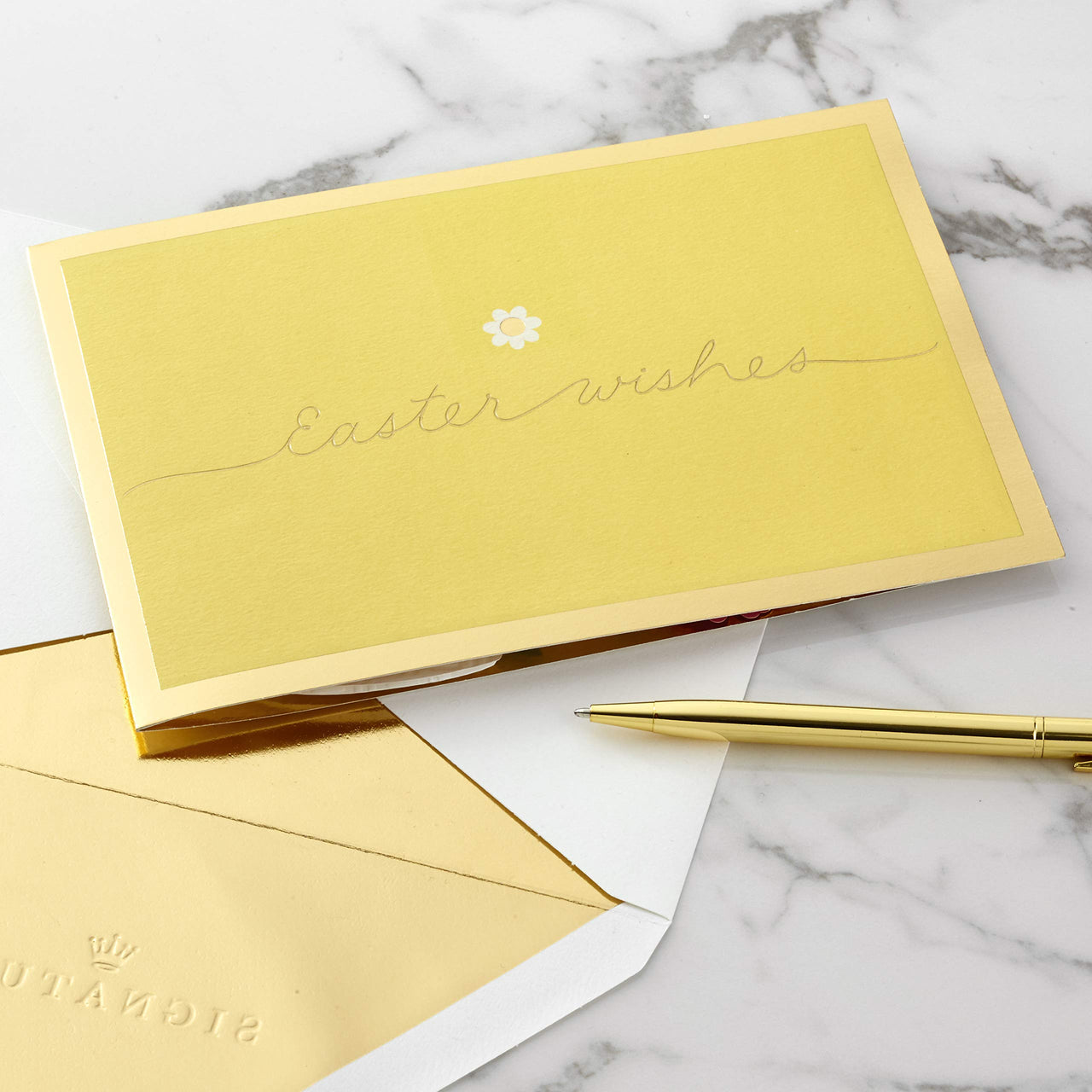 Hallmark Signature Paper Wonder Easter Pop Up Card (Easter Basket) Yellow, Pink and White