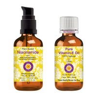 Deve Herbes Plant Based Niacinamide Face Serum with Avocado, Peanut, Pumpkin Seed Extract & Asparagus for Personal Care 30ml + Pure Vitamin E Oil 30ml
