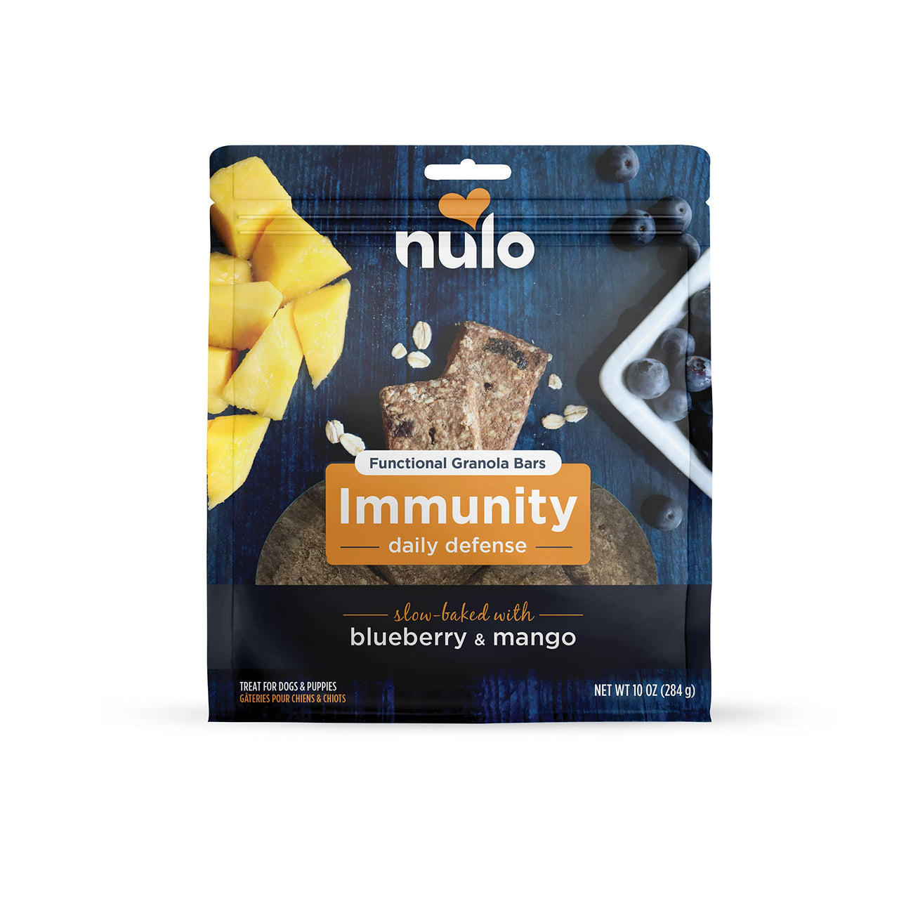 Nulo Functional Granola Bars, Healthy Dog Treats, Oven Baked, Made with Prebiotics and Probiotics, Contains No Added Salt, Sugar, or Molasses, 10 Ounce Bag Immunity