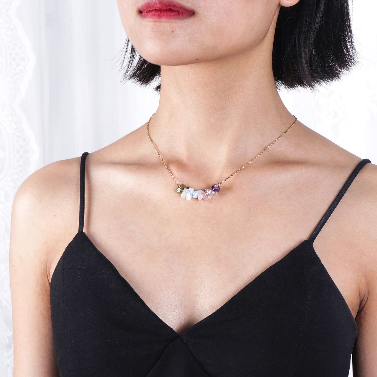 Mother’s Ray Pregnancy Crystal Necklace – 18k Gold-Plated Mom Necklace for Mothers To Be – Healing Crystal Necklace with Amethyst, Rose Quartz, Moonstone – Pregnancy New Mom Gifts for Women