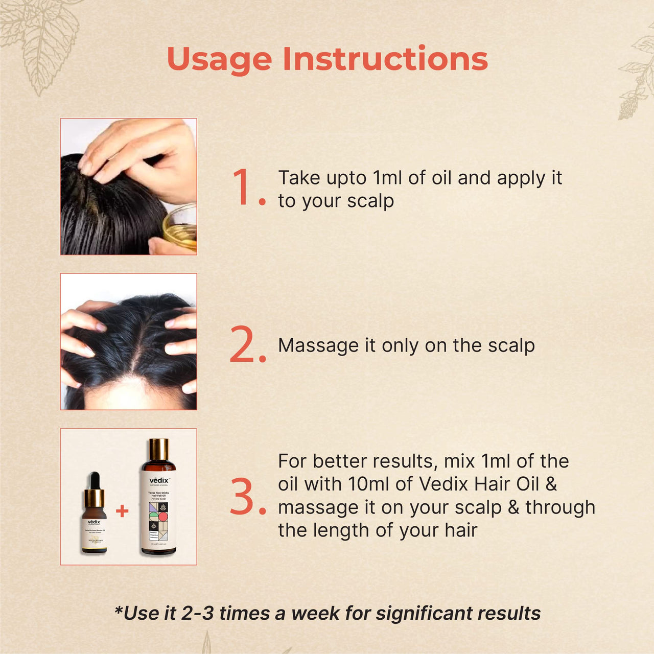 Vedix Customised Ayurvedic Hair Oil | Saha Bhringraj Booster Oil | For Hair Growth And Thick Hair | With Bhringraj And Sesame - 10ml