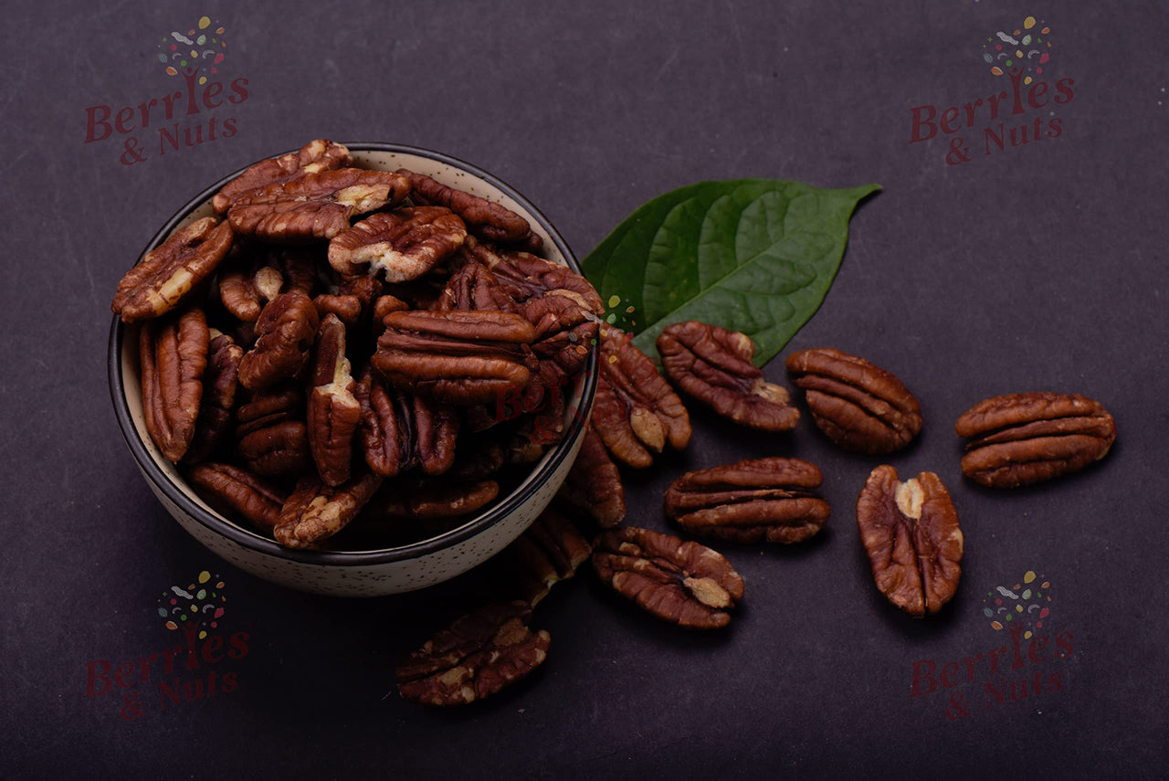 Berries And Nuts Premium American Pecan Nuts 400 Grams | Crunchy Nuts, Rich in Protein & Fibre, Pecans | 2 Pack of 200 Grams