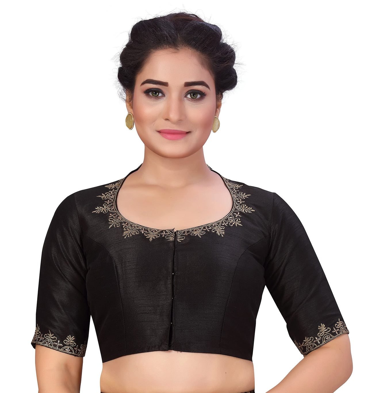 X3 Women's  Polyester Sleeve Readymade Saree Blouse