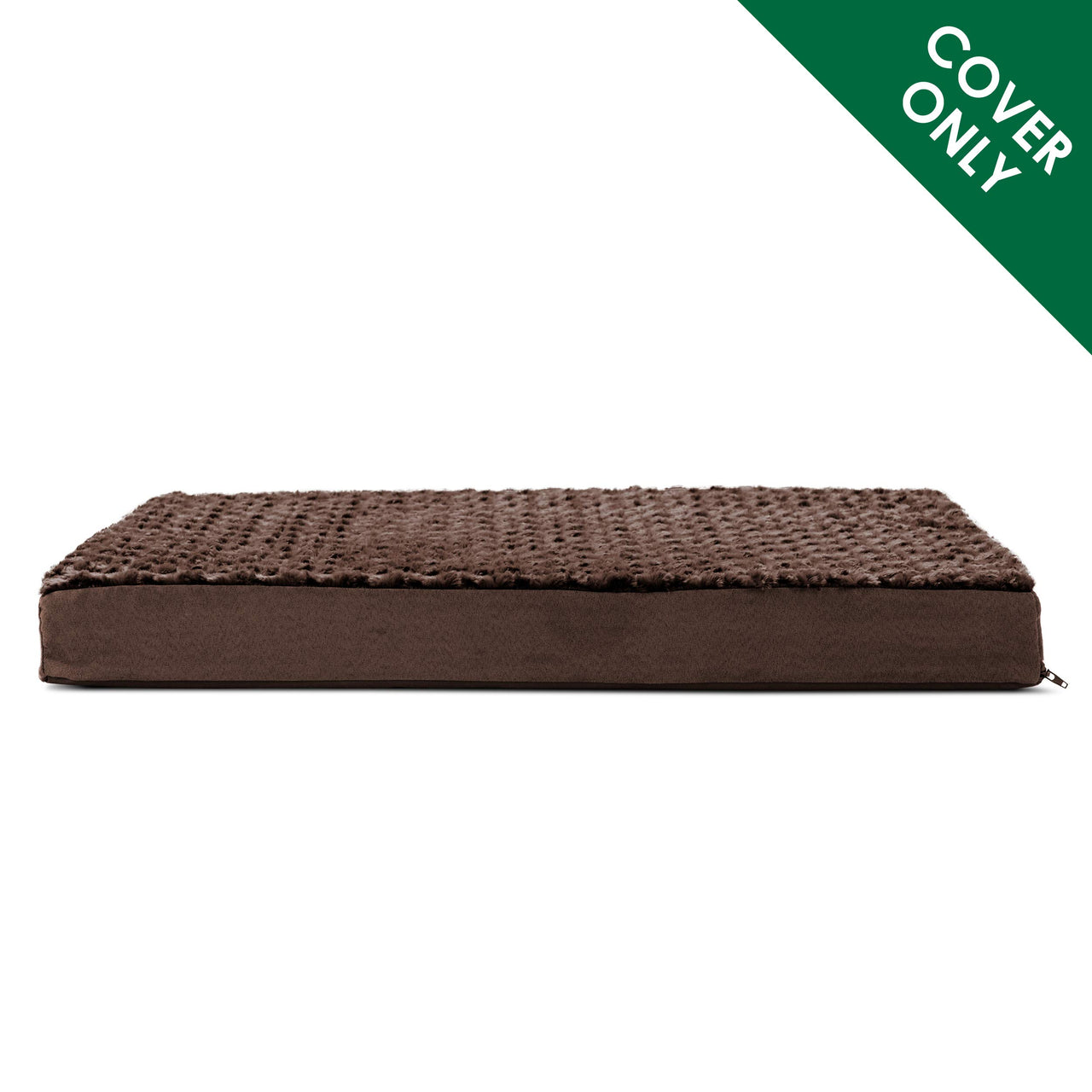 Furhaven Replacement Dog Bed Cover Ultra Plush Faux Fur & Suede Mattress, Machine Washable - Chocolate, Jumbo Plus (XX-Large)