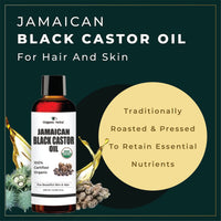 Organic Netra Pure Flaxseed Gel 200g and Organic Netra Cold Pressed Jamaican Black Castor Oil for Hair Growth - 250ml