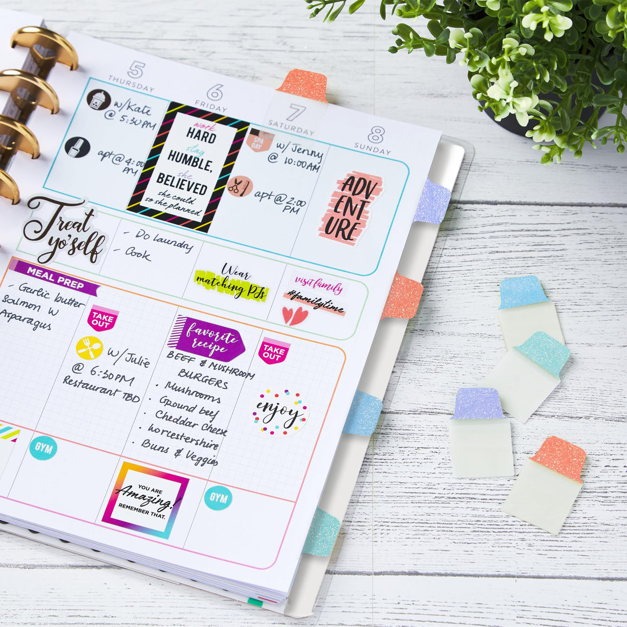 Avery Mini Ultra Tabs, 1" x 1.5", Pastel Sparkle Shimmer Designs, 32 Repositionable Page Tabs (74149) 32 tabs