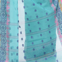 dB DESH BIDESH Women`s Traditional Bengal Tant Tri Leaf Woven Design Pure Handloom Cotton Saree Without Blouse Piece