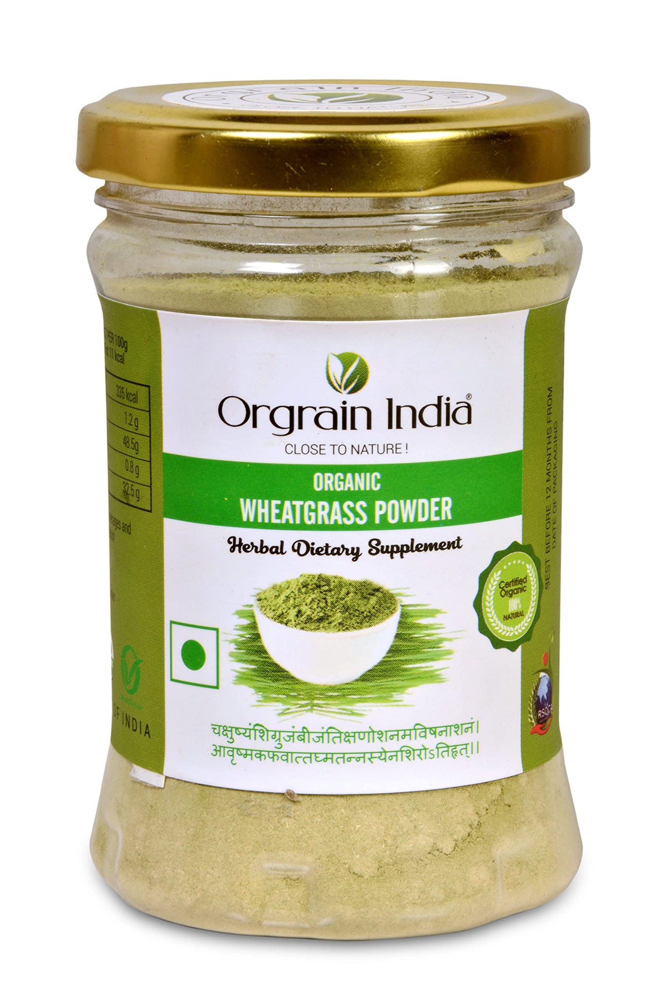 Orgrain India Organic Wheatgrass Powder 75g