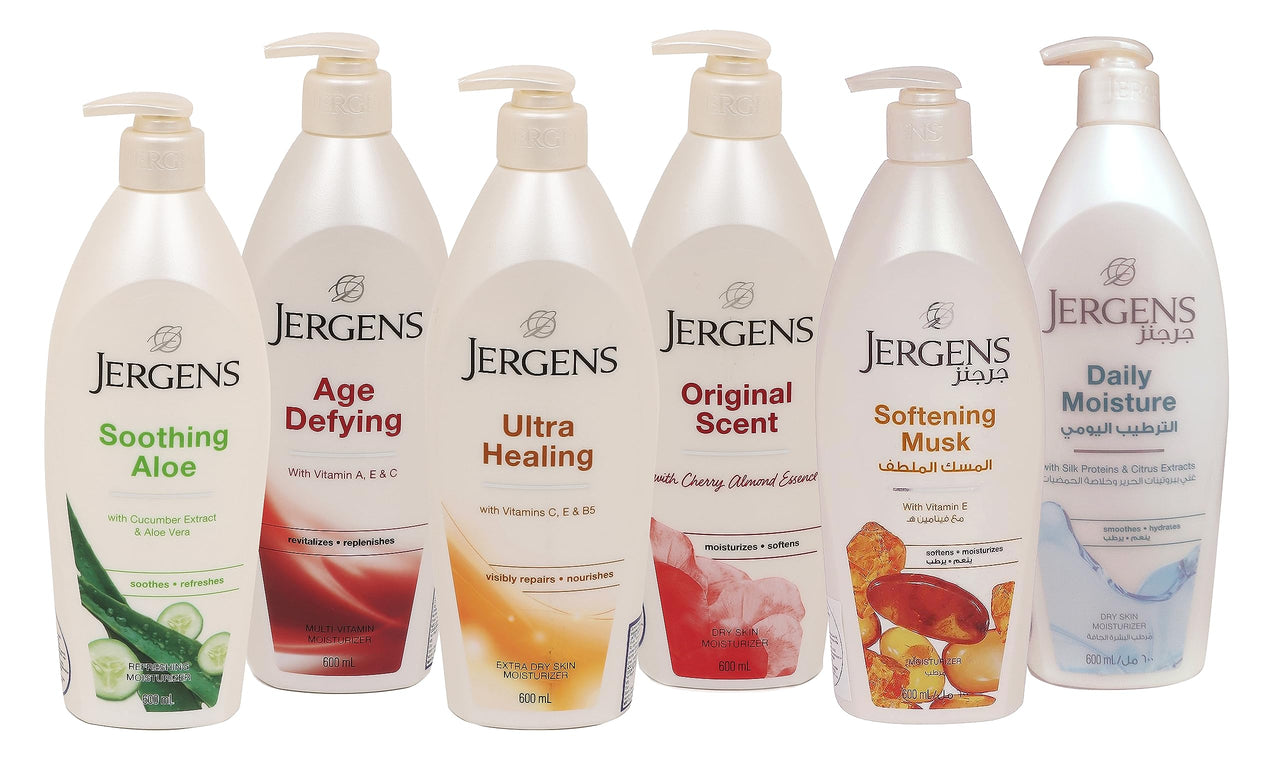 Jergens Original Scent Dry Skin Lotion, Body and Hand Moisturizer for Long Lasting Skin Hydration, with HYDRALUCENCE blend and Cherry Almond Essence, 600ml
