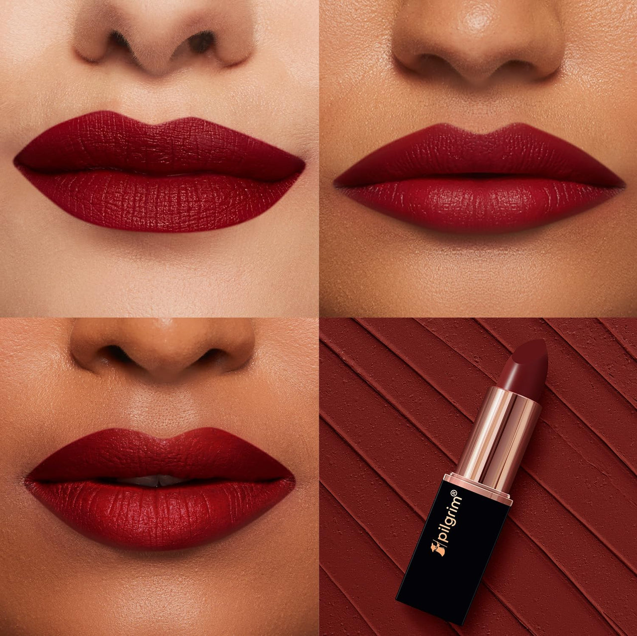 Pilgrim Matte Bullet Lipstick Intense Colour Transferproof & Smudgeproof Maroon Affair-23