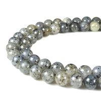 ABCGEMS Brazilian Dalmation Rutile Quartz (AKA Dragon Fruit Quartz- Exquisite Black Tourmaline Inclusions) Healing Chakra Crystal Stone Ideal for Bracelet Necklace DIY Jewelry Making Smooth Round 8mm Dalmation Rutile Quartz (From Brazil)