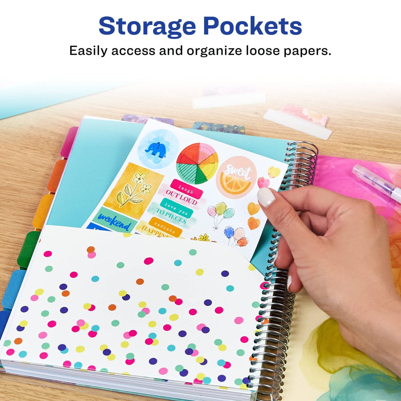 Avery + Amy Tangerine Designer Collection Academic Planner, July 2023-June 2024, School Planner with Stickers, 8.25" x 9.75", Make Your Mark Design (29879)