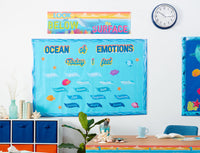 Eureka Seas The Day Ocean of Emotions Mini Bulletin Board Set and Classroom Decorations for Teachers, 31 Pieces