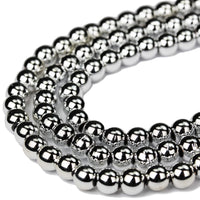 Hematite Balls Beads for Making Jewelry Bracelet Energy Healing Crystals Jewelry Chakra Crystal Jewerly Beading Supplies Colored Silver Hematite 6mm 15.5inch About58-60 Beads