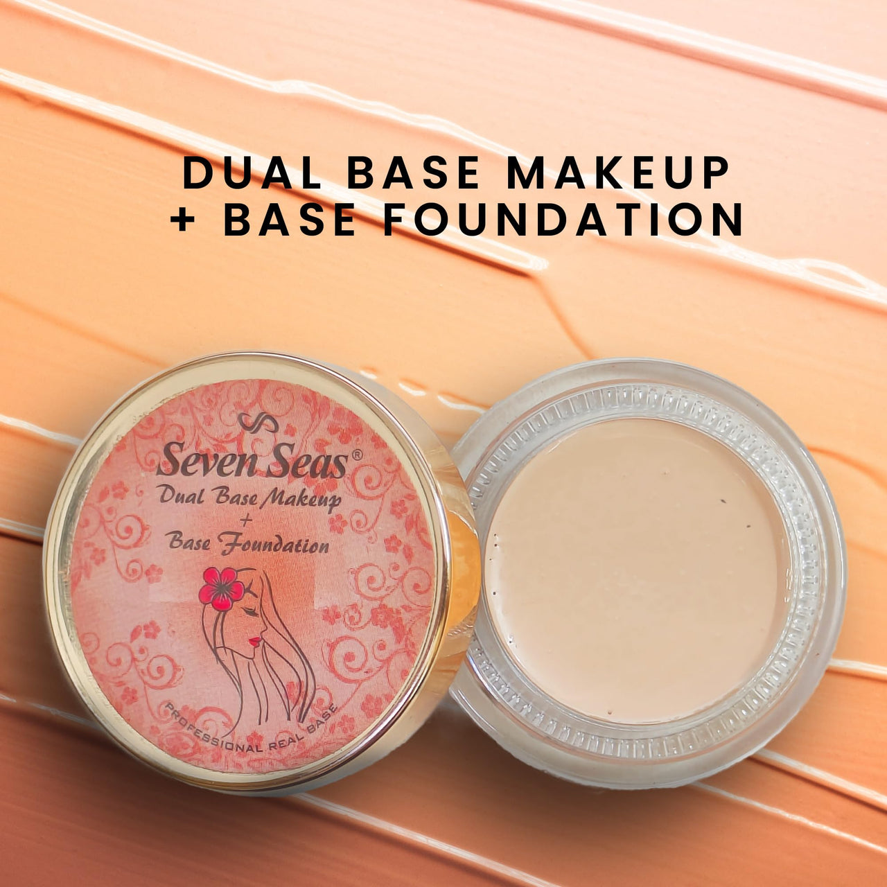 Seven Seas Dual Base Makeup + Foundation | Lightweight, Full Coverage Concealer With Matte Finish | Face Makeup for Natural Skin (Nude Beige)