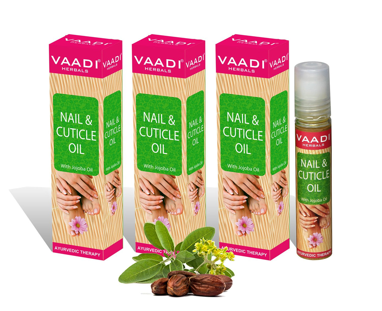 Vaadi Herbals Revitalizing Nail & Cuticle Oil Pack of 3 x 10ml | Prevents Peeling & Cracking of Skin | With Jojoba Oil & Shea Butter