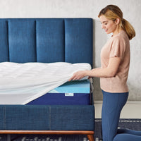 Sleep Innovations Cooling Comfort Gel Memory Foam Dual Layer Mattress Topper, 4 Inch, King Size, Pillow Top Cover