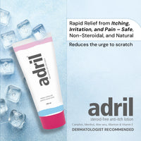 Adril Anti-Itch Lotion 100ml | Dermatologist Prescribed Lotion for Itchy Skin, Rashes, Pregnancy Itch | Natural Ingredients with Camphor, Menthol & Vitamin E | Hypoallergenic, Non-Greasy Lotion