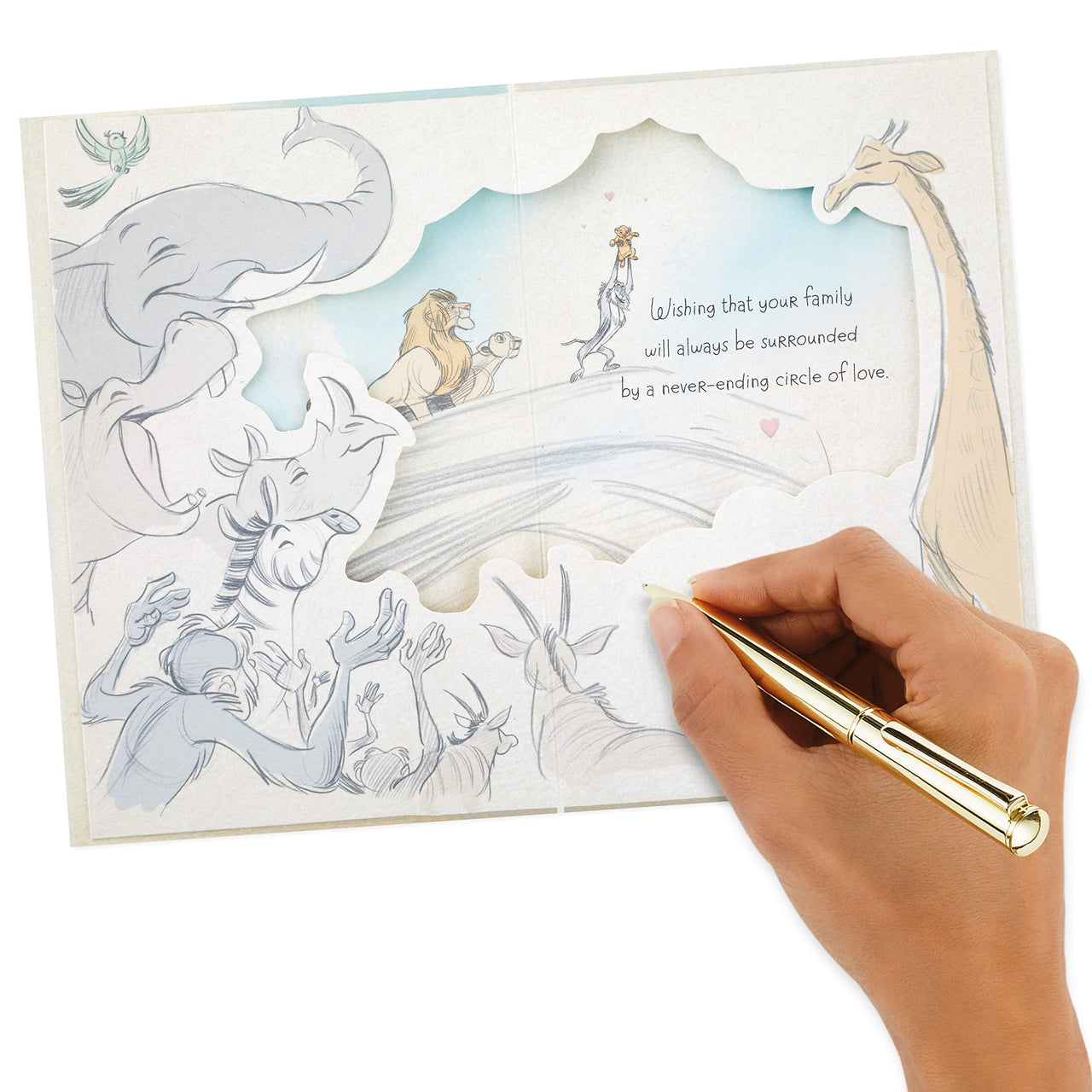 Hallmark Disney Baby Shower Card for New Parents (Lion King, Baby Simba) Welcome New Baby, Congratulations, Gender Reveal Lion King, Baby Simba