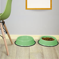 Platinum Pets Embossed Non-Tip Stainless Steel Cat/Dog Bowl, Mint Green, X-Large