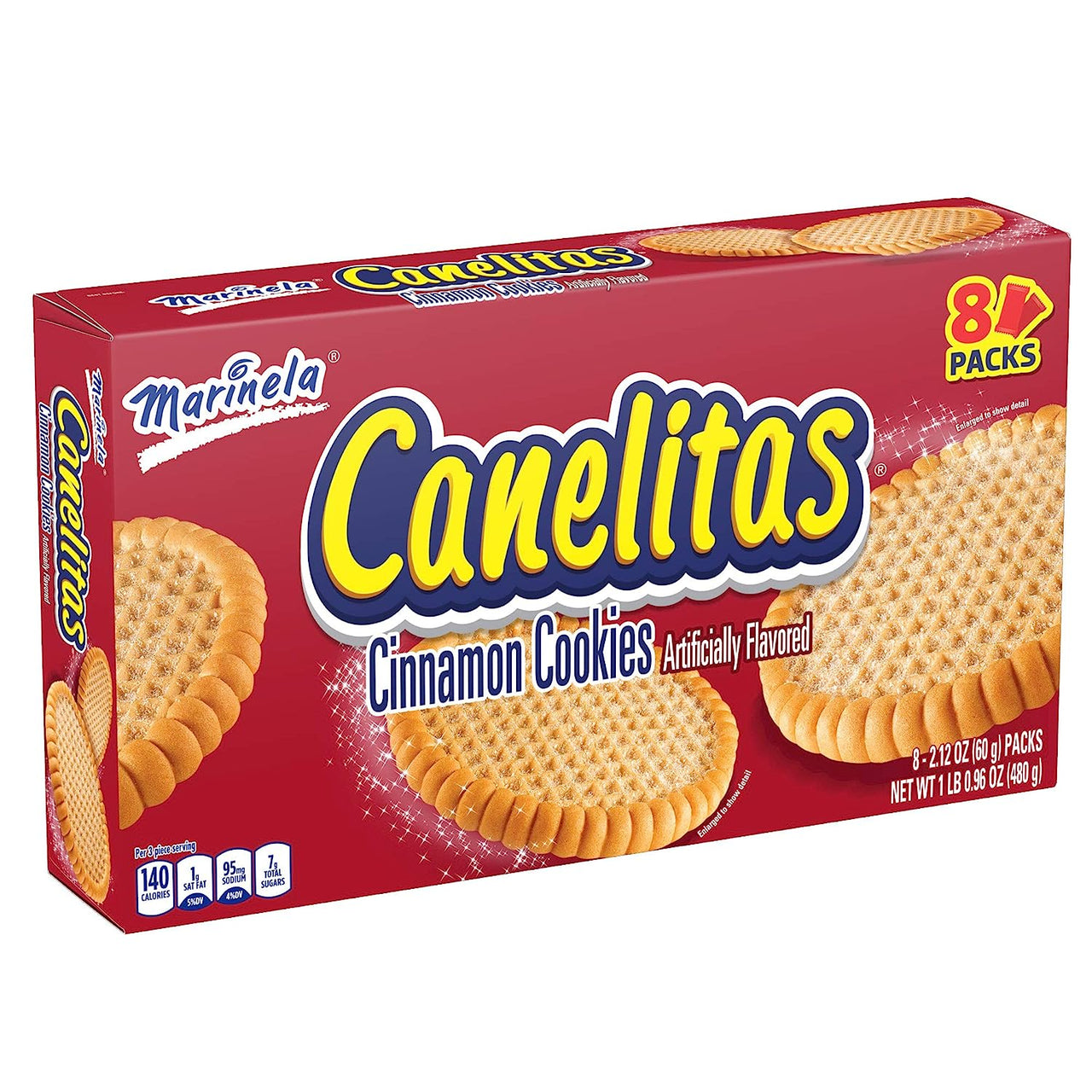 Marinela Canelitas Crispy Cinnamon Cookies, 8 packs per box, 16.96 Oz
