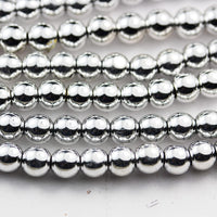 Hematite Balls Beads for Making Jewelry Bracelet Energy Healing Crystals Jewelry Chakra Crystal Jewerly Beading Supplies Colored Silver Hematite 6mm 15.5inch About58-60 Beads