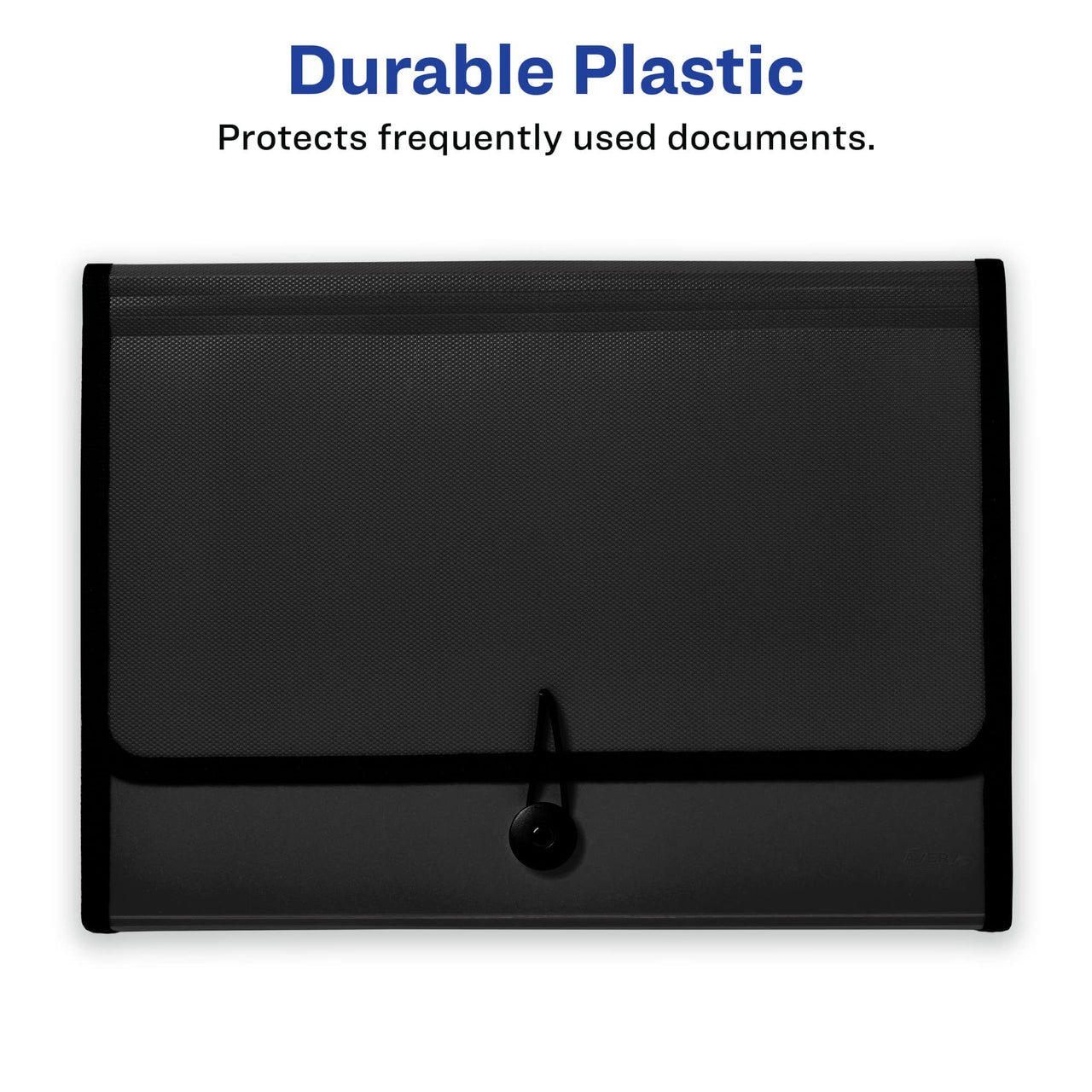 Avery Expanding File Folder Organizer, 13-Pocket Accordion File Organizer, Black, Holds 425 Letter/A4-Size Sheets (73553) 13 Pockets