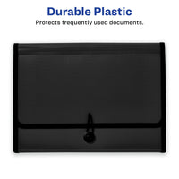 Avery Expanding File Folder Organizer, 13-Pocket Accordion File Organizer, Black, Holds 425 Letter/A4-Size Sheets (73553) 13 Pockets