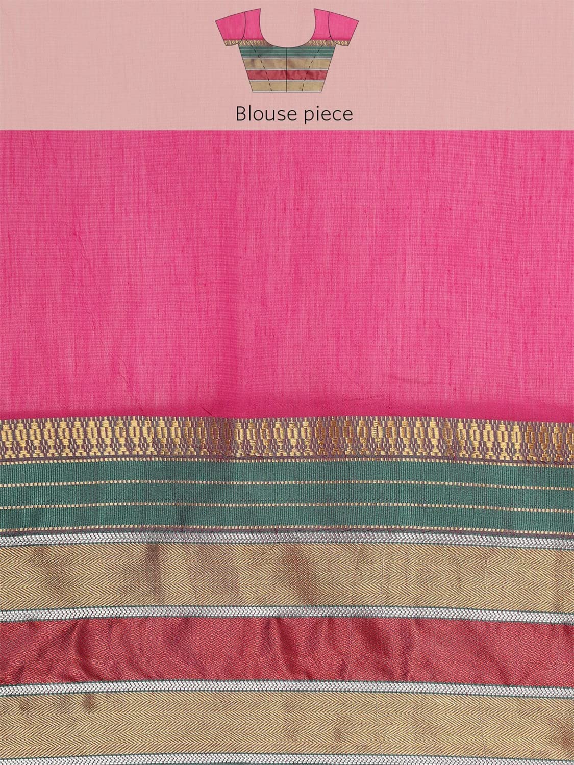 leeza store Women's  Jacquard Dobby Butta Butti Rich Kota Doria Cotton Silk Saree With Blouse Piece Green