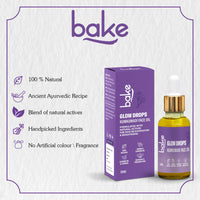 BAKE Kumkumadi Face Oil For Anti Aging, Glowing & Brightening Skin | For Pigmentation, Dark Circles | With Licorice, Saffron, Manjishtha | 30ml