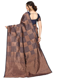 Satrani Women's Jacquard Poly Silk Saree With Unstitched Blouse Piece