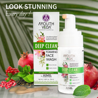 Ayouthveda Deep Clean Foaming Wash |Reduces Pigmentation, Combats Dark Spots| Refreshing Blend of Indian Madder, Garcinia & Pomegranate | Everyday Face Wash for Men & Women (Pack of 2;100ml each)
