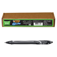 BIC Gelocity Quick Dry Black Gel Pens, Medium Point (0.7mm), 48-Count Pack, Retractable Gel Pens With Comfortable Full Grip 48 Count (Pack of 1)