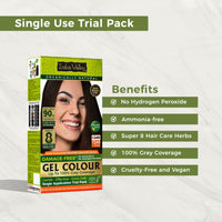 INDUS VALLEY Hair Color Trial Pack | Dark Brown With Colour Protection Shampoo (200 ml)