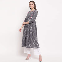 Vbuyz Women's  Floral Print Anarkali Cotton Kurti(VF-KU-591-592)
