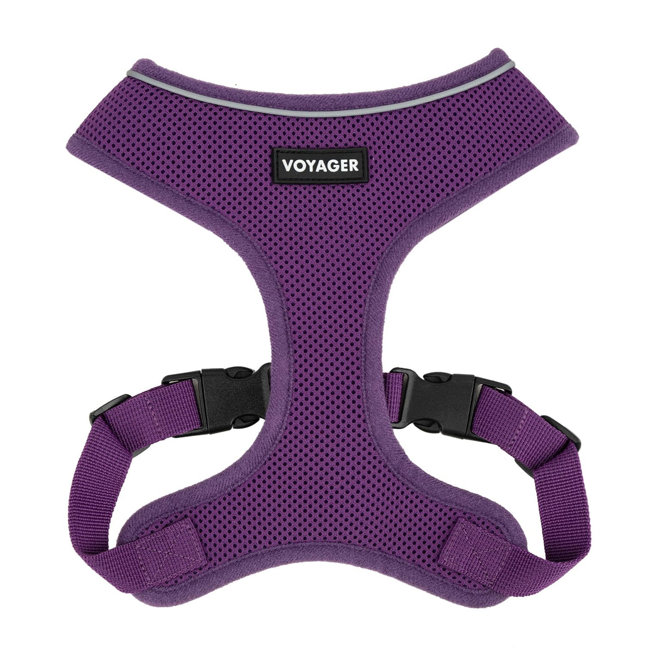 Aerolite No Pull Mesh Dog Harness with Lightweight, Soft, Breathable Chest Coverage, Reflective Stitching, and Adjustable Straps for Walking, Running, Training, Heavy Duty and Durable - Purple, XL