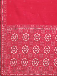 Pink Printed Silk Blend Anarkali Suit with Dupatta