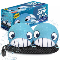 Activ Life 2 Pack Ultimate Skip Ball – Water Bouncing Ball, Create Memories with Friends & Family at the Beach or Pool, Whale