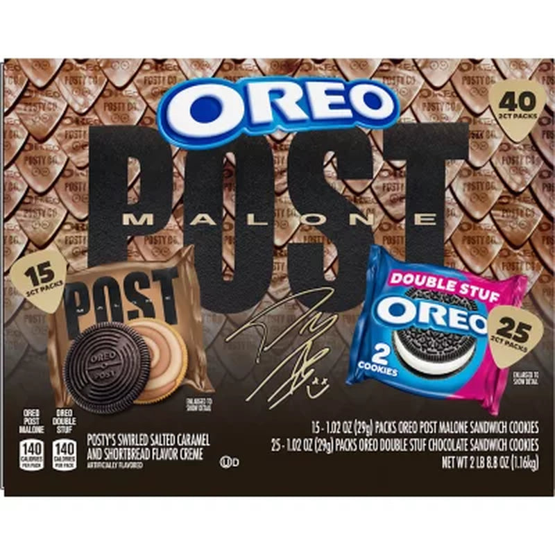 Post Malone & OREO Double Stuf Cookies Variety Pack, 1.02 Oz., 40 Pk.