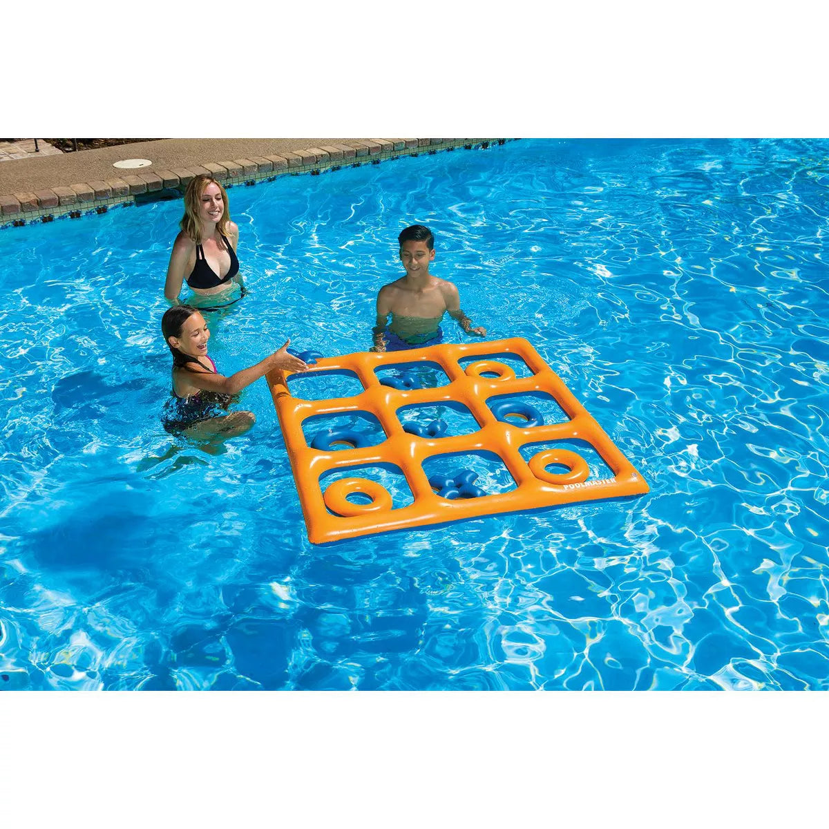 Swimline 48" Orange and Blue Reversible Tic Tac Toe Inflatable Pool Game